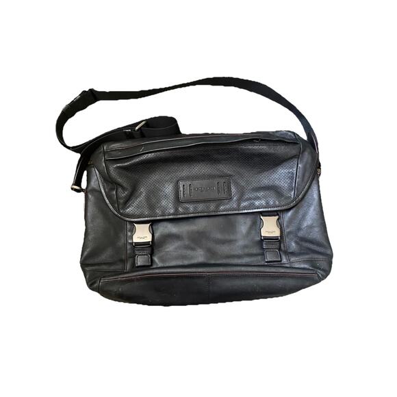 Coach Ranger Leather Shoulder Messenger Bag STYLE Black Work Laptop - Picture 1 of 8